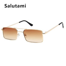 Load image into Gallery viewer, Yellow Square Women Sunglasses Alloy Metal Small Frame Clear Double Bridge Sun Glasses Men Vintage Chic Shades Black Female Sexy