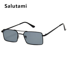 Load image into Gallery viewer, Yellow Square Women Sunglasses Alloy Metal Small Frame Clear Double Bridge Sun Glasses Men Vintage Chic Shades Black Female Sexy