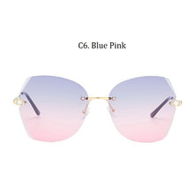 Load image into Gallery viewer, Luxury Women's Diamond Cat Eye Sunglasses Oversizd Summer Travel Shades Women Brand Rimless Sun Glasses Crystal Oculos de sol UV