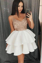 Load image into Gallery viewer, Burgundy Prom Dresses Lace Short Party Girl Short Graduation Prom Dresses Homecoming Dresses Party Evening Dresses