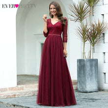 Load image into Gallery viewer, Elegant Prom Dresses Ever Pretty EP00806 A-Line Double V-Neck 3/4 Sleeve Sequined Sparkle Lace Party Gowns Vestidos De Gala 2020