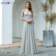 Load image into Gallery viewer, Elegant Prom Dresses Ever Pretty EP00806 A-Line Double V-Neck 3/4 Sleeve Sequined Sparkle Lace Party Gowns Vestidos De Gala 2020