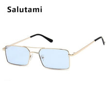 Load image into Gallery viewer, Yellow Square Women Sunglasses Alloy Metal Small Frame Clear Double Bridge Sun Glasses Men Vintage Chic Shades Black Female Sexy
