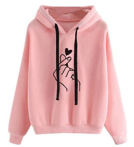 SIL2397 Long Sleeve Spring Autumn a001 Winter Striped Women Sweatshirt And Hoody Ladies Hooded Love Printed Casual